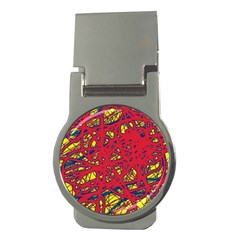 Yellow And Red Neon Design Money Clips (round) 