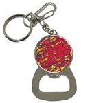 Yellow and red neon design Bottle Opener Key Chains Front
