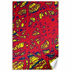 Yellow And Red Neon Design Canvas 24  X 36  by Valentinaart