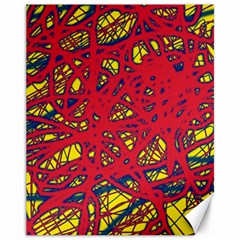 Yellow And Red Neon Design Canvas 11  X 14   by Valentinaart