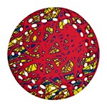 Yellow and red neon design Ornament (Round Filigree)  Front