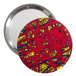 Yellow and red neon design 3  Handbag Mirrors Front