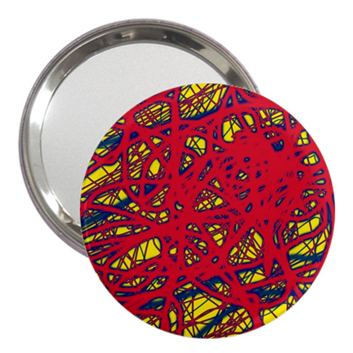 Yellow and red neon design 3  Handbag Mirrors