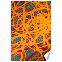 Orange Neon Chaos Canvas 24  X 36  by Valentinaart