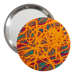 Orange Neon Chaos 3  Handbag Mirrors by Valentinaart