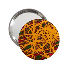 Yellow Neon Chaos 2 25  Handbag Mirrors by Valentinaart