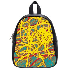 Yellow Neon School Bags (small)  by Valentinaart