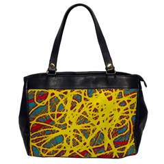 Yellow Neon Office Handbags by Valentinaart