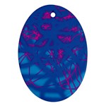 Deep blue Oval Ornament (Two Sides) Back