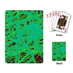 Green Neon Playing Card