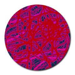 Red neon Round Mousepads