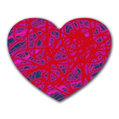 Red neon Heart Mousepads