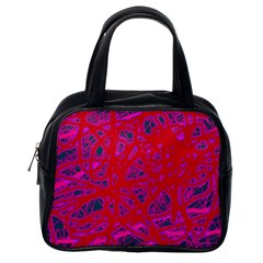 Red neon Classic Handbags (One Side)