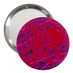 Red neon 3  Handbag Mirrors