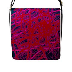 Red neon Flap Messenger Bag (L) 