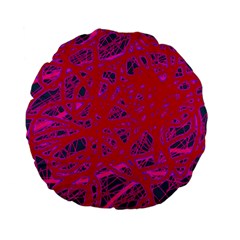 Red neon Standard 15  Premium Flano Round Cushions