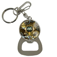 Steampunk, Awesome Owls With Clocks And Gears Bottle Opener Key Chains by FantasyWorld7