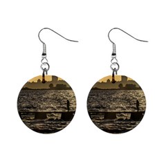 River Plater River Scene At Montevideo Mini Button Earrings by dflcprints