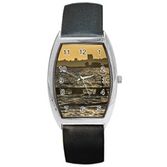 River Plater River Scene At Montevideo Barrel Style Metal Watch by dflcprints