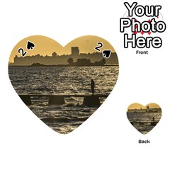 River Plater River Scene At Montevideo Playing Cards 54 (heart)  by dflcprints