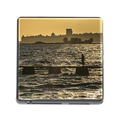 River Plater River Scene At Montevideo Memory Card Reader (square) by dflcprints