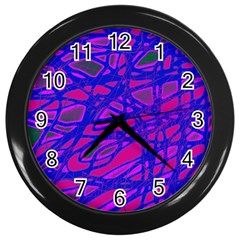 Blue Wall Clocks (black) by Valentinaart