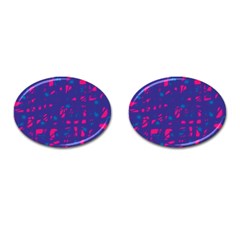 Blue And Pink Neon Cufflinks (oval) by Valentinaart