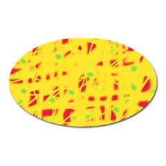 Yellow And Red Oval Magnet by Valentinaart