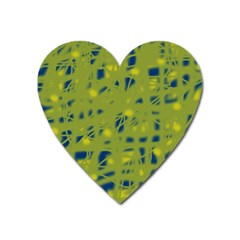 Green And Blue Heart Magnet by Valentinaart