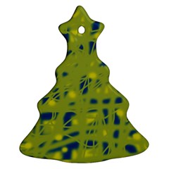 Green And Blue Christmas Tree Ornament (2 Sides)