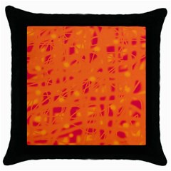 Orange Throw Pillow Case (black) by Valentinaart