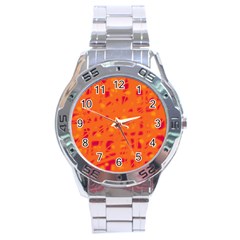 Orange Stainless Steel Analogue Watch by Valentinaart