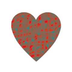 Red And Brown Heart Magnet by Valentinaart