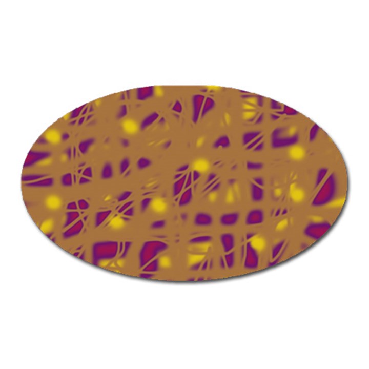 Brown and purple Oval Magnet