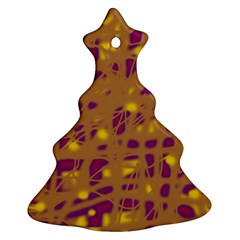 Brown And Purple Christmas Tree Ornament (2 Sides) by Valentinaart