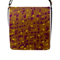 Brown And Purple Flap Messenger Bag (l)  by Valentinaart