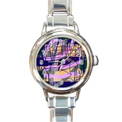 Abstract High Art By Moma Round Italian Charm Watch by Valentinaart