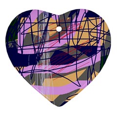 Abstract High Art By Moma Ornament (heart)  by Valentinaart