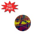 Yellow high art abstraction 1  Mini Magnets (100 pack)  Front