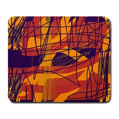 Orange High Art Large Mousepads by Valentinaart