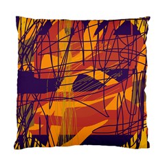 Orange High Art Standard Cushion Case (two Sides) by Valentinaart