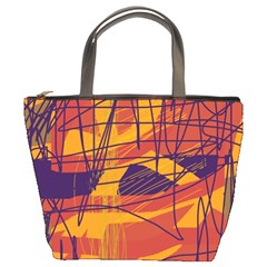 Orange High Art Bucket Bags by Valentinaart