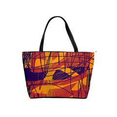 Orange High Art Shoulder Handbags by Valentinaart