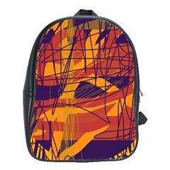 Orange High Art School Bags(large)  by Valentinaart