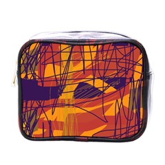Orange High Art Mini Toiletries Bags by Valentinaart