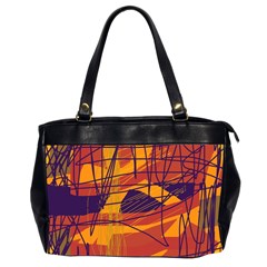 Orange High Art Office Handbags (2 Sides)  by Valentinaart