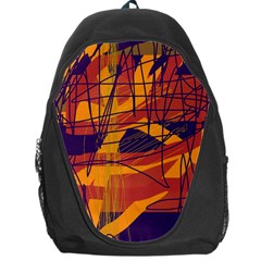 Orange High Art Backpack Bag by Valentinaart