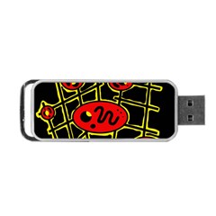 Red And Yellow Hot Design Portable Usb Flash (two Sides) by Valentinaart