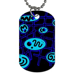 Blue Decorative Design Dog Tag (two Sides) by Valentinaart