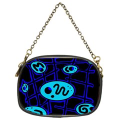 Blue Decorative Design Chain Purses (one Side)  by Valentinaart